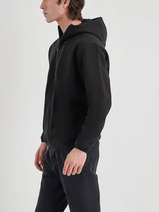 New Custom Embroidered Logo & Design <b>Black</b> Fleece Zipper Hoodies for <b>Men</b> Regular Fit Casual Warmth Winter Wear - Product Image 4