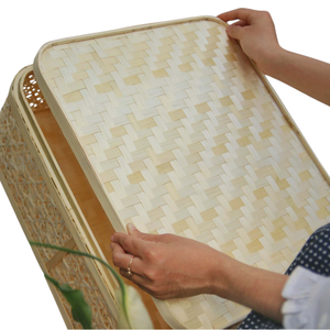 Caja de Regalo Oriental Hecha a Mano de Bambú para Uso Industrial, Cesta de Malla con Diseño de Estrella, Minimalista, Rectangular, para Recuerdos, Empaque de Lujo, al por Mayor - Product Image 3