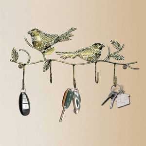 Premium Antique Iron <b>Wall</b> Hanger with Birds – Premium Rustic Bird <b>Wall</b> <b>Hook</b> Organizer – 5 <b>Hook</b> Storage <b>Rack</b> for Home Decoration - Product Image 1
