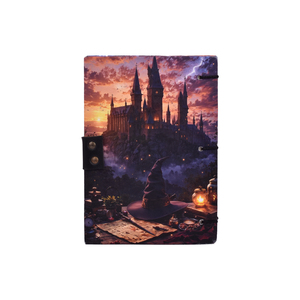 A5 Wizard Castle Fantasy Design Handmade Paper <b>Notebook</b> Lock <b>Diary</b> 200 Page Double Side Writing Eco Friendly Premium Magic Theme - Product Image 2