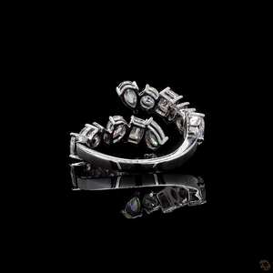 Anillo de compromiso de oro macizo de 1.87 quilates con diamantes en oro blanco de 14K, joyería nupcial de media eternidad con formas múltiples - Product Image 4