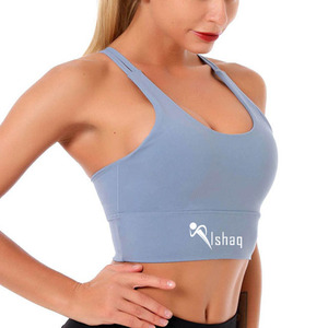 Sujetador deportivo de spandex sin costuras de alto soporte para mujer, diseño sexy con tirantes dobles delgados, ideal para fitness, yoga y gimnasio. - Product Image 3
