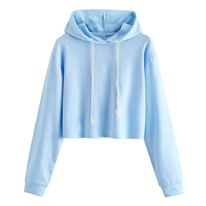 Women's Loose Hooded <b>Winter</b> Crop <b>Top</b> New Design Cotton Hoodie with Custom Logo Front Logo Position - Product Image 4