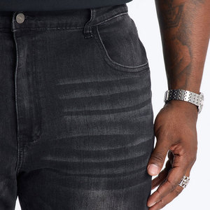 Pantalon évasé vintage personnalisé pour homme en denim japonais selvedge brut, taille haute, coupe ample et décontractée, style streetwear, couleur unie délavée - Product Image 6