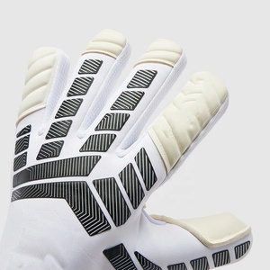 Custom Design White Neoprene Soccer Goalkeeper <b>Gloves</b> 4mm German Latex Emboss Rubber Inject Elastic Strap T Tab - Product Image 5