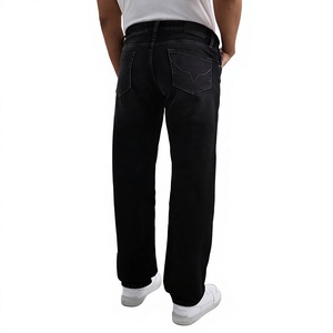 Jean slim noir imprimé extensible pour homme, coupe ajustée, style européen haut de gamme, pantalon long décontracté, nouvelle collection automne, vente en gros - Product Image 4