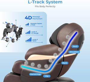 Silla de Masaje de Lujo en Oferta, Moderna, Shiatsu, Gravedad Cero, Calefacción Corporal Completa, Cuero PU, Función Musical, para Cuello, Espalda y Piernas - Product Image 5