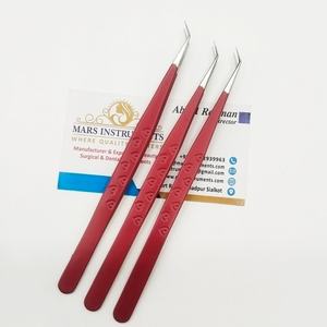 Pince à épiler pour extensions de cils de haute qualité, isolation à 45 degrés, testée à la main, en acier inoxydable solide - Product Image 3