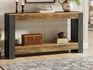 Mesa Consola Rústica de Madera con Cajones de Almacenamiento para Organización en Salas de Estar, Dormitorios y Entradas de Estilo Rústico - Product Image 2