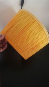 Pantalla de Lámpara de Tela Plisada Amarilla Hecha a Mano, Forma de Cilindro, Estilo Contemporáneo, Cubierta de Lámpara Colgante para Decoración del Hogar - Product Image 2