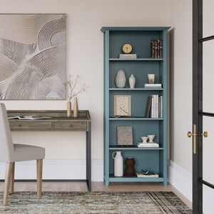 French Blue Amherst 5 Shelf <b>Bookcase</b> - Product Image 1