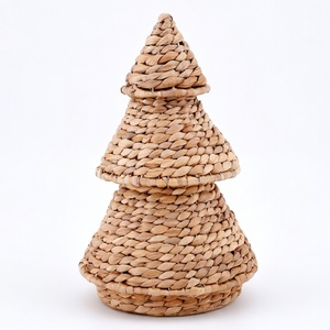 Pencil christmas <b>tree</b> small size <b>tabletop</b> decor center pieces handbraided water hyacinth <b>trees</b> - Product Image 3