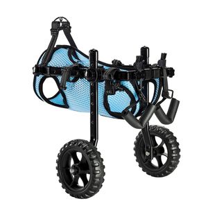 Silla de Ruedas Manual Ajustable de 2 Ruedas para Mascotas, Carrito Ligero para Perros con Ruedas Amortiguadoras para Soporte de Movilidad en las Patas Traseras - Product Image 1