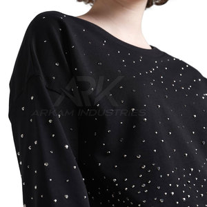 เสื้อสเวตเชิ้ตผู้หญิงประดับเพชรแบบสั่งทำรุ่นใหม่ล่าสุด ราคาขายส่ง เสื้อสเวตเชิ้ตผู้หญิงประดับเพชร - Product Image 6