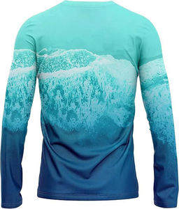 เสื้อตกปลาฤดูร้อนแบบกำหนดเอง พิมพ์ลายแบบซับลิเมชั่น ป้องกันรังสียูวี 50+ ระบายอากาศได้ดี แห้งเร็ว น้ำหนักเบา เสื้อแขนยาวสำหรับตกปลา ชุดกีฬา - Product Image 6