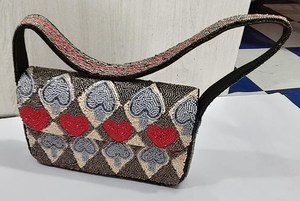 Sac à main rectangulaire lavable fait main ALI FASHION ART avec broderie en polyester, perles de verre, motif dés et cartes, pour usage quotidien - Product Image 5