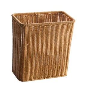 Rectangular Rattan Storage Basket Open Top Woven <b>Bin</b> for Household Indoor Use Simple Style Brown and Natural Color From India - Product Image 2