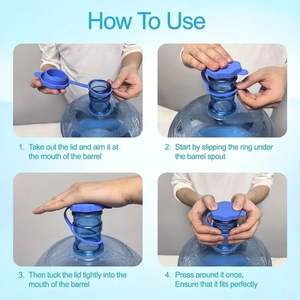 Jeu de 3 bouchons de remplacement anti-éclaboussures de 3 et 5 gallons pour bouteilles d'eau Bouchons réutilisables de 55mm améliorés pour distributeur d'eau - Product Image 3