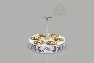 Ensemble de service Ramadan Palestine, ensemble de service de fruits secs de luxe, plateau décoratif pour en-cas, ensemble de plateaux de service Ramadan, ensemble de plateaux pour fruits secs Eid. - Product Image 3