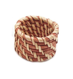 Porte-serviettes rond en rotin naturel tressé blanc de qualité supérieure, décoration de table de mariage pour les fêtes - Product Image 2