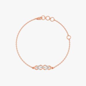 Rose Gold Lab Grown Diamond <b>Infinity</b> Link Chain <b>Bracelet</b> - Product Image 4