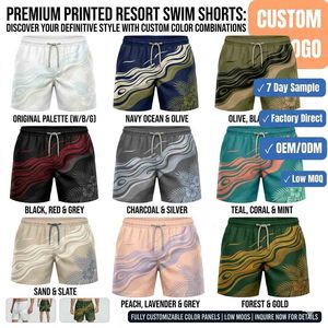 <b>Men's</b> Floral Print Board Shorts Quick Dry 4-Way Stretch Drawstring Waist Casual Swim <b>Trunks</b> Heat-Transfer Printed Polyester - Product Image 3