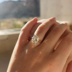 Igi/gia แล็บตัดเพชรวินเทจ14K สีเหลืองแหวนแต่งงาน/งานหมั้นใส่ได้ทั้งชายและหญิงสีขาวทองคุณภาพดีสำหรับงานปาร์ตี้ครบรอบ-คุ้มค่า - Product Image 3