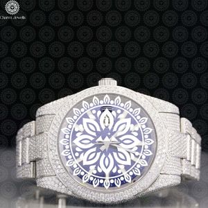 Reloj de Lujo para Mujer Charm Jewels, Caja de Acero Inoxidable, Movimiento de Cuarzo Analógico, Cristal de Zafiro, Esfera Redonda de 40 mm - Product Image 1