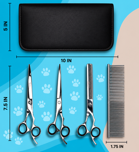 Premium Pet Grooming <b>Scissors</b> Set – Made from High-Quality Stainless Steel, Professional <b>Dog</b> & Cat Hair Cutting Kit with Case - Product Image 6