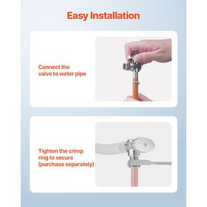 Confezione da 10 Valvole Angolari in Ceramica PEX da 1/2'' x 3/8'' OD, Valvole di Chiusura a 1/4 di Giro in Ottone Cromato - Product Image 5