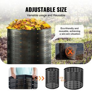 220-Gallon Expandable Outdoor Composter <b>Bin</b> Easy Setup with <b>Large</b> Capacity Fast Composting for Fertile Garden Supplies - Product Image 5
