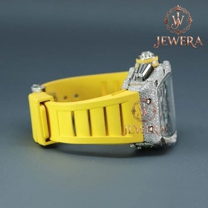 Indian Manufacture Mossinate Sporty Rubber Diamond <b>Watch</b> High-End Durable Timepiece with Genuine Diamonds <b>for</b> Active Individuals - Product Image 3