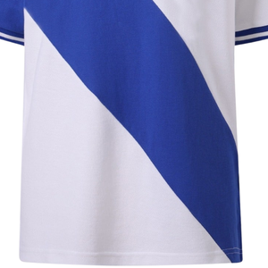 Camiseta Polo Zeta Phi Beta para Mujer, Blanca con Rayas Diagonales Azules, Logotipo Bordado, Manga Corta, Corte Regular, Estilo Preppy, Primavera Verano - Product Image 5