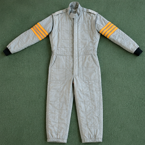 Traje de Carreras para Hombre, Gris, Manga Larga, Ignífugo, de Secado Rápido, con Rayas Naranjas, Poliéster, Logotipo Personalizado en la Parte Delantera, para Todas las Estaciones, para Adultos - Product Image 6