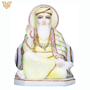 Murti de Mármol de Guru Nanak |   Estatua de Guru Sikh e Ídolo de Guru Nanak Dev Ji para el Hogar, el Gurudwara y el Espacio de Oración |   MALIYAS Jaipur - Product Image 2