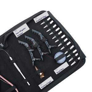 Kit d'outils pour extensions capillaires : Pince à micro-anneaux, Pince à sertir, Outil de pose de bandes adhésives, Extracteur de perles, Pince crocodile, Doigt de séparation - Product Image 4