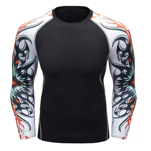 Streetwear High Quality <b>Men</b> Compression Shirt Solid Color Adult Size Quick Dry Gym Training Fitness Performance Wear - Product Image 1