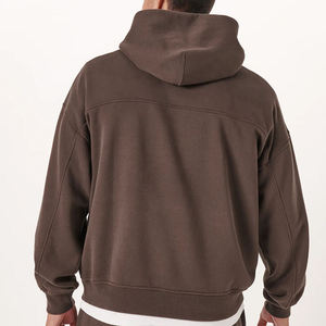 Vente en gros de sweats à capuche pull-over pour hommes, personnalisables, vierges, à épaules tombantes, coupe oversize, grammage lourd, en molleton gaufré, de qualité supérieure - Product Image 6