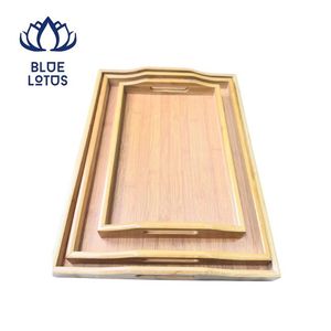 Plateau de service en bois premium durable, le plus vendu, écologique, planche de rangement, plateau à boissons pour fêtes, prix de gros - Product Image 1
