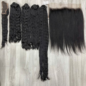 SUPER PROMO : Cheveux Yaki raides et bouclés, couleur noir naturel, vente en gros avec closure et mèches complètes de toutes longueurs - Product Image 6