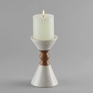 Modern Handcrafted Bamboo Taper Candle Holder Set Fall Home Wedding <b>Table</b> Decor - Product Image 4
