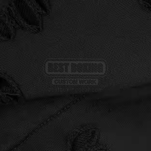 Hoodie tendance en coton mélangé, effet usé, avec logo personnalisé imprimé, couleur unie, nouveau look pour homme - Product Image 6