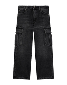 Pantalon cargo long en denim pour garçons, 100% coton, style streetwear, respirant, multi-poches, décontracté, logo personnalisé - Product Image 1