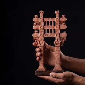 Sculpture de Porte Bouddhiste |   Décoration d'intérieur artisanale Sanchi Torana Heritage - Product Image 5