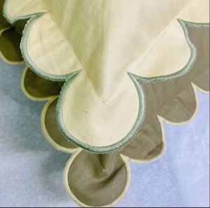 Embroidered Cotton Cushion Cover with Scalloped <b>Edge</b> Pillow Cover On Sale Price By Manufacturer - Product Image 4