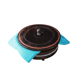 Olla de madera rústica con tapa mate duradera a prueba de calor hecha a mano para servir comidas calientes o almacenar alimentos utensilios de cocina perfectos - Product Image 6