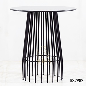 Industrial Square Iron Restaurant <b>Table</b> Wood Top Stools Modern Durable Commercial Furniture Eco-Friendly Water Resistant Hotel - Product Image 1