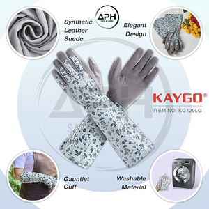 Guantes de Jardinería con Diseño de Enredaderas Botánicas en Azul Suave, Tejido Cómodo para Jardinería Casual y Cuidado del Jardín - Product Image 2