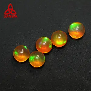 Hot Sale OP710 Fire Opal Green Fire Japanese Galaxy Lab Grown Opal Round Loose Bead For Opal Jewellery Design Glass Art Design