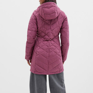 Abrigo Largo con Capucha y Dos Bolsillos para Mujer, Talla Grande, Transpirable, Informal, de Moda, Acolchado de Lana, Impermeable - Product Image 2